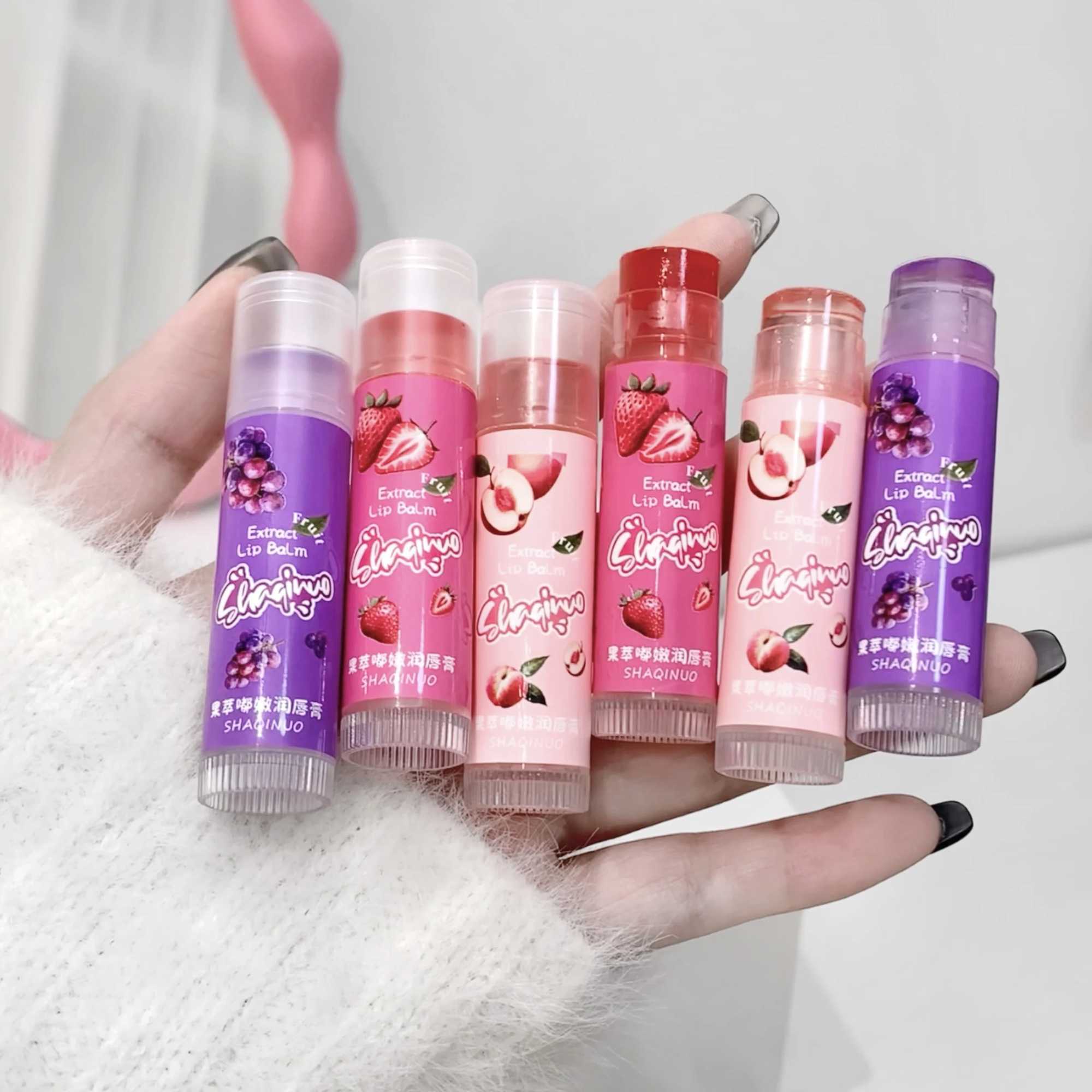 1Pc Strawberry Jelly Fruit Lip Balm Clear Moisturizing Lip Tint Transparent Hydrating Balm Anti-drying Natural Lip Care CosmeticXJ241223