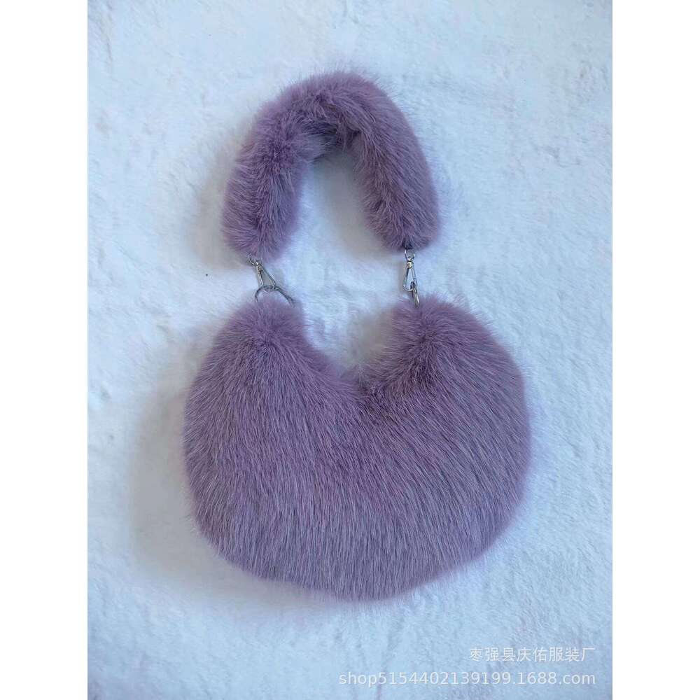 New imitation fox fur plush Korean version design niche versatile new zipper large capacity crossbody shoulder bag