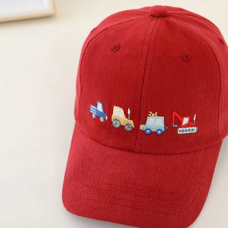 Caps Hats 2024 School Boys Baseball Hat Bulldozer Excavator Embroidery Childrens Outdoor Summer Hat 2-8 Year Baby Sports Hat H241223