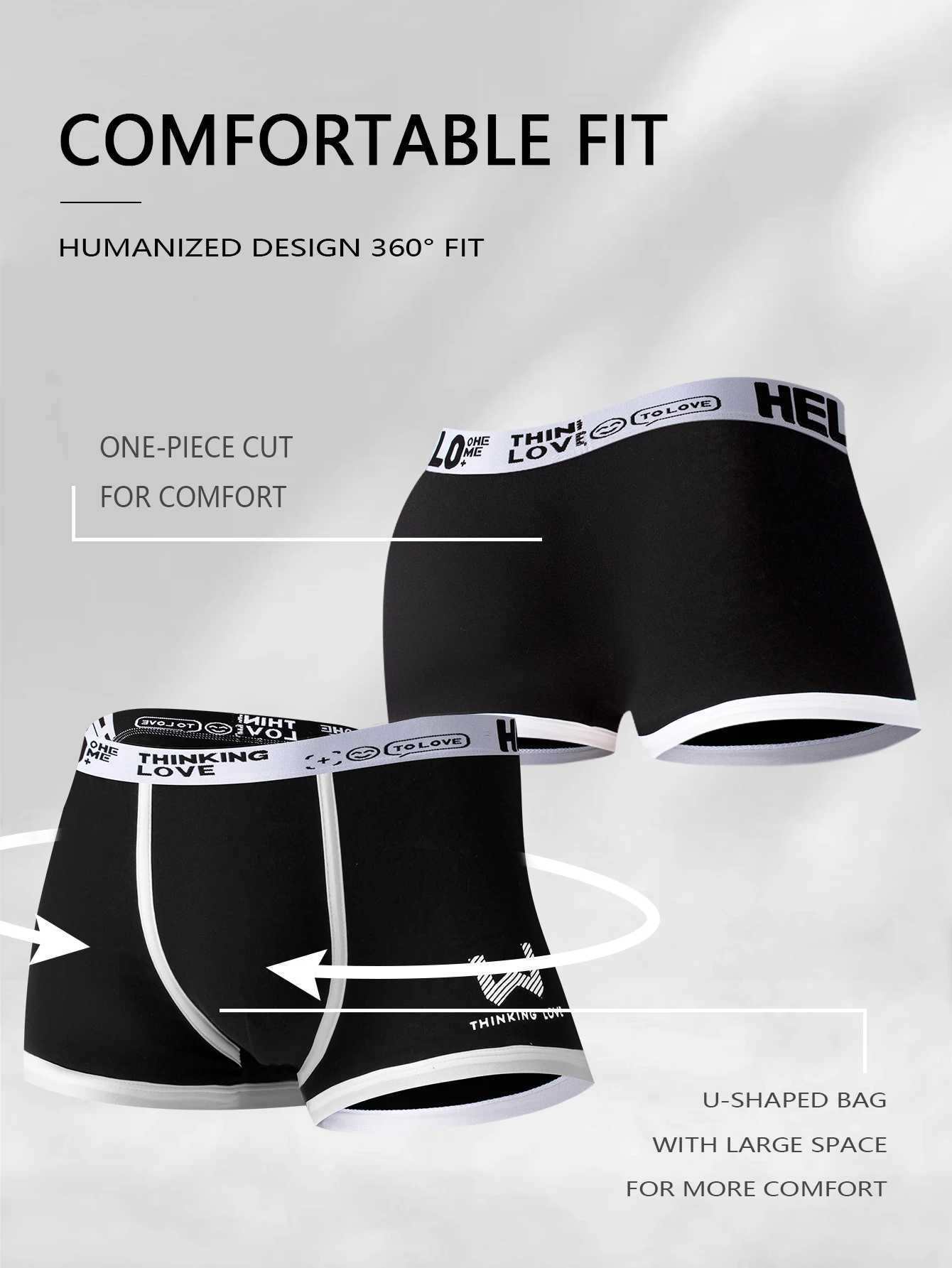 Explosion pair mens underwear cotton letter boxer shorts mens casual boxing shorts fashion sports pants W241223