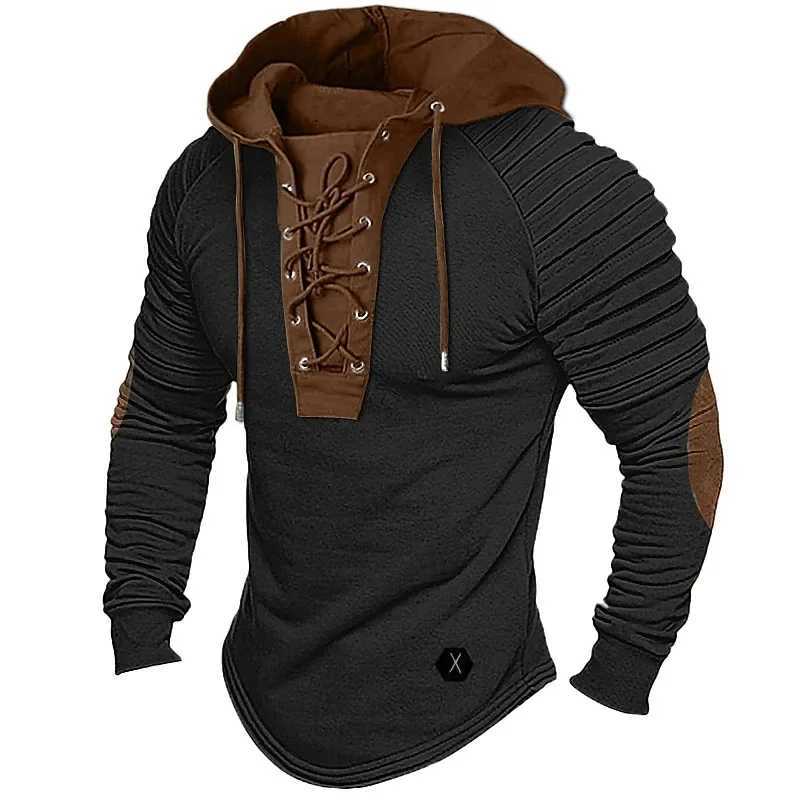 New Arrival Muscle mens clothing. Solid color hoodie. New mens T-shirt top. Wrinkle cover. Street style long sleeved T-shirt. S-XXXL Z241223