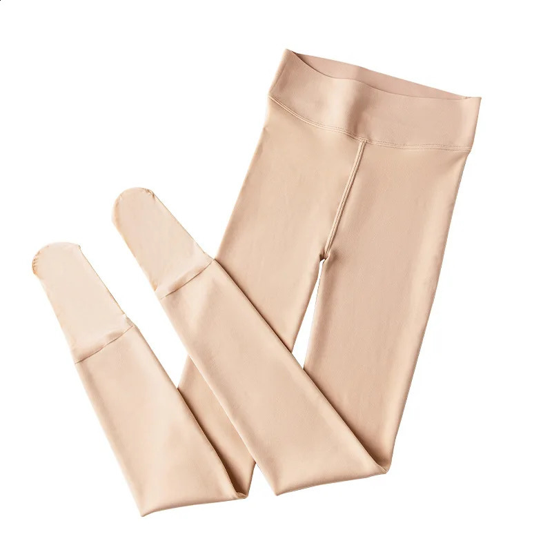 165- 185cm Tall Lengthened Women Leggings First Line Thick Velvet Flesh Color Pantyhose Water Light Leg Artifact 241217