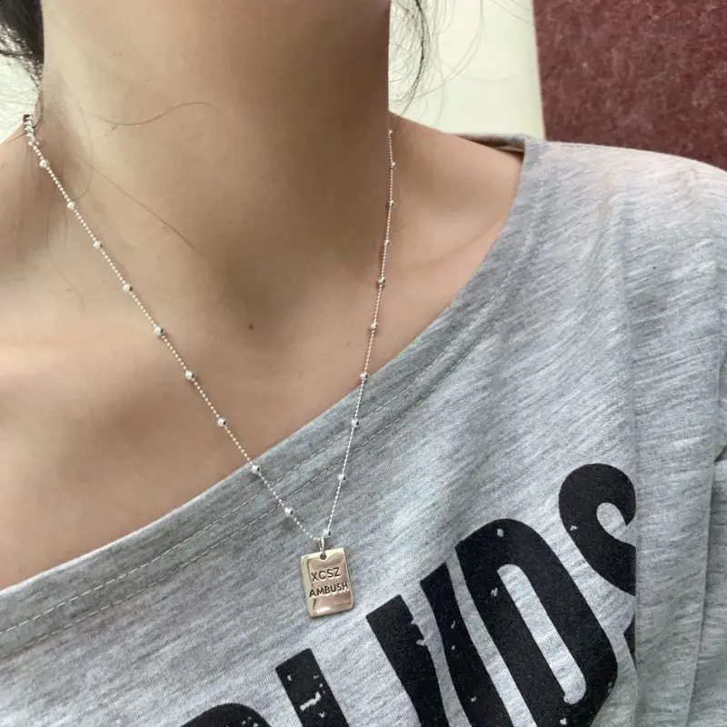 Xichuan Shizi 999 Love Necklace Pure Silver Small Silver Block Pendant niche high-end collarbone chain neck chain for 241220