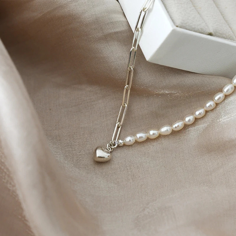 ASHIQI Natural Freshwater Pearl Necklace 925 Sterling Silver Necklace Jewelry for women High Quality Fine Jewelry 241220