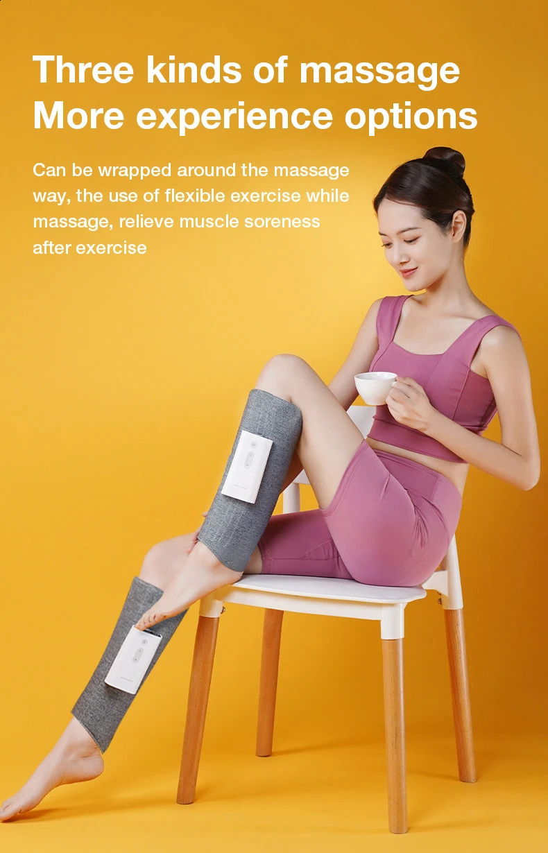 MUKASI Electric Leg Massager Calf Muscle Massage Machine With Pneumatic Compression Heating Vibrator Pressotherapy Pain Relief 241223