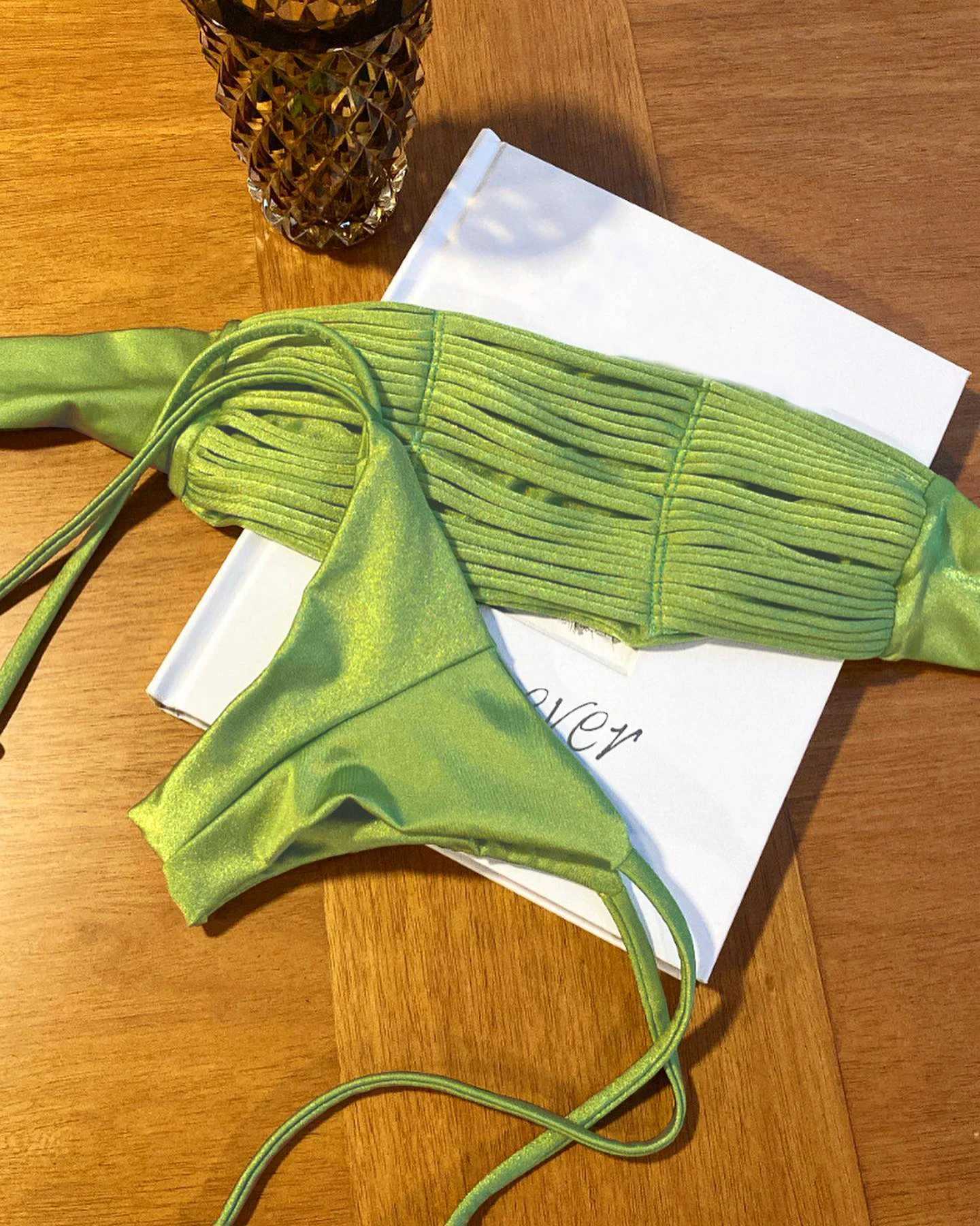 2024 New Bandage Stripe Brazilian Bikini Swimwear Womens Braided Rope Swimsuit Tube Top Female Sexy Mujer Beachwear SummerXJ241223