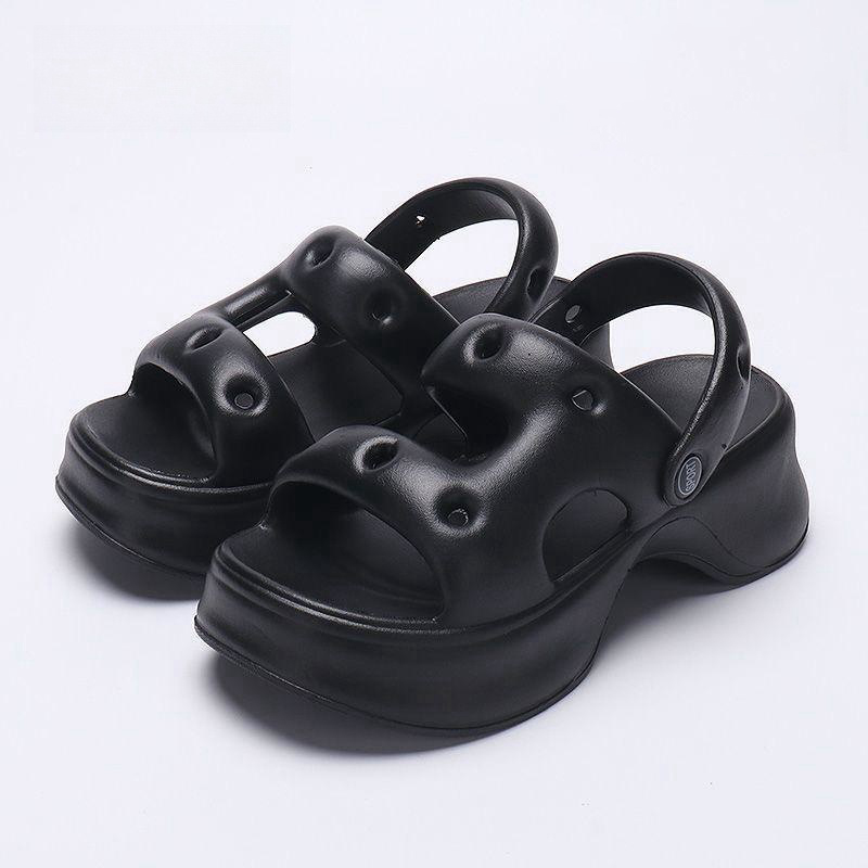 Hot Free shipping for womens designer slippers black white khaki rose red Fashionable and versatile height increasing travel slippers