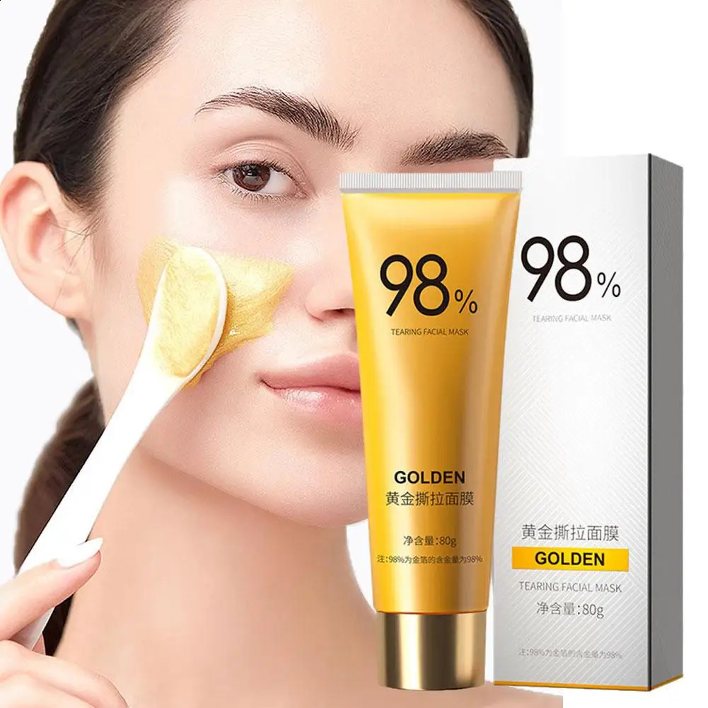 80g Gold Peel Mask Deep Cleansing Tightens Facial Mask Lightens Blackheads Cleanses Pores Tightens Cleans Deep Nose Pores 241223