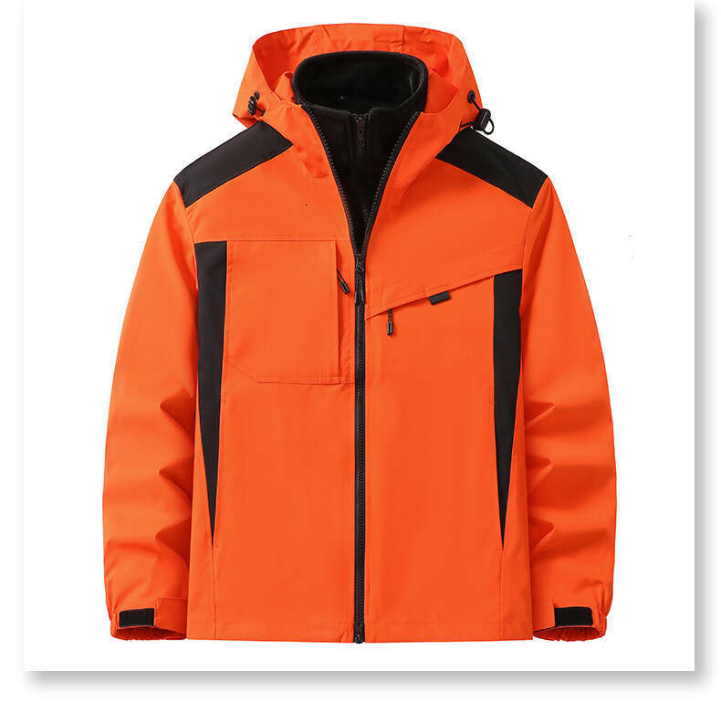 streaming waterproof windproof outdoor three in one jacket for men and women, two-piece jacket, silver fox fur