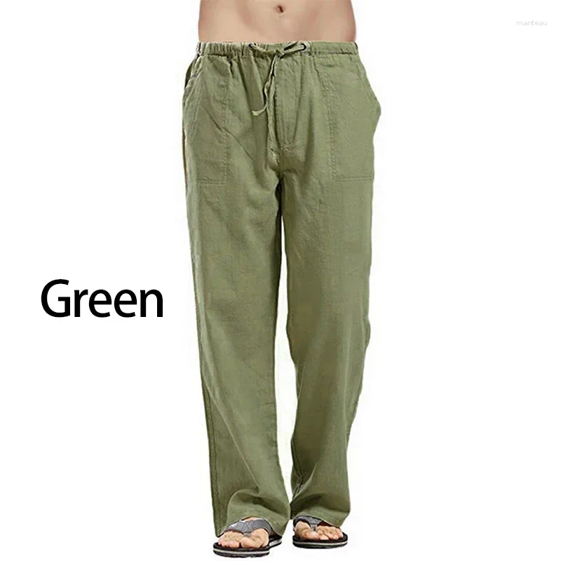 Men's Pants Korean Spring Linen Wide Men Oversize Linens Trousers Streetwear Male Summer Yoga Casual Plus Size Clothing 5XL