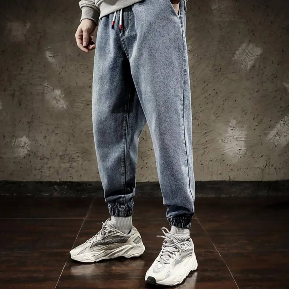 Spring Summer Cotton Jogger Pant Men Pants Harajuku Cargo Jeans Casual Harem Denim Korean Hip Hop Sweatpants Male Trousers 241223