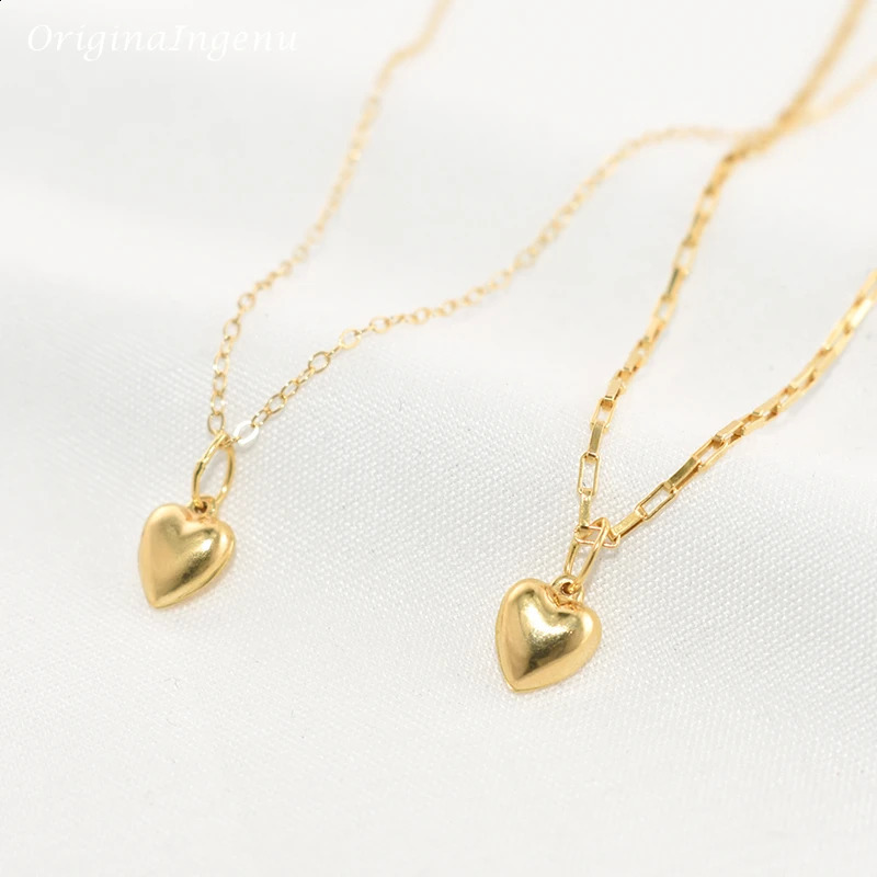 14K Gold Filled Heart Shape Necklace Minimalism Gold Necklace Gold Choker Boho Women Jewelry Pendants Collier Femme Kolye 241220