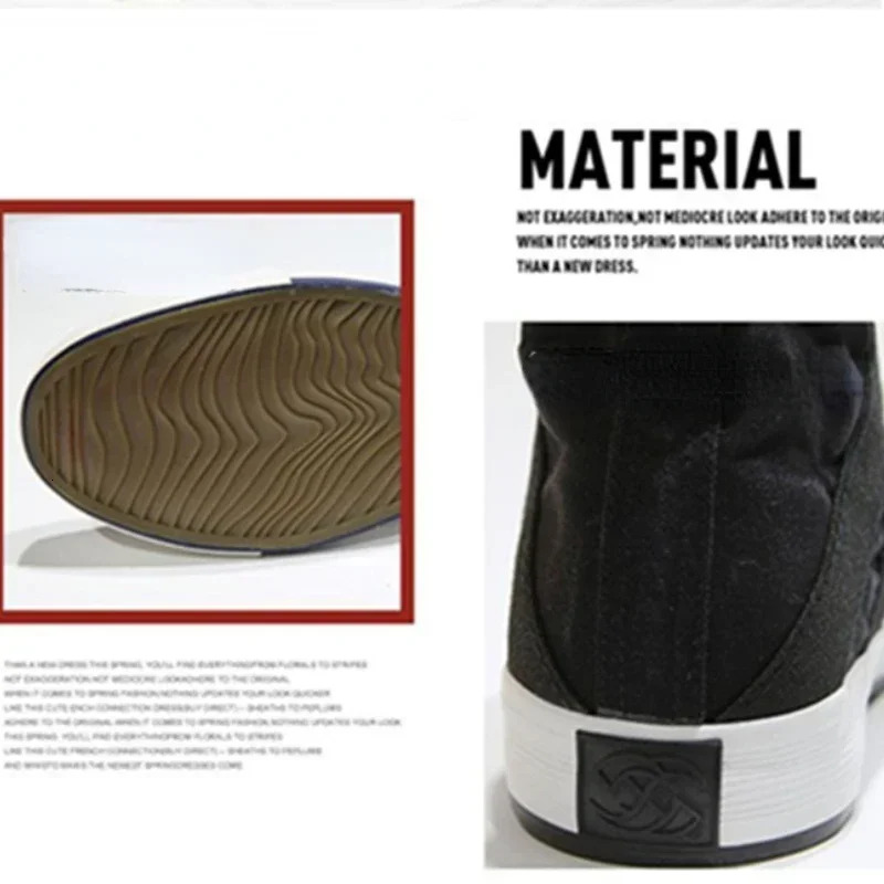 New 2025 High Top Men Flats Slip On Casual Male Canvas Shoes Plimsolls Espadrilles Man Trainers Atillas Hombre
