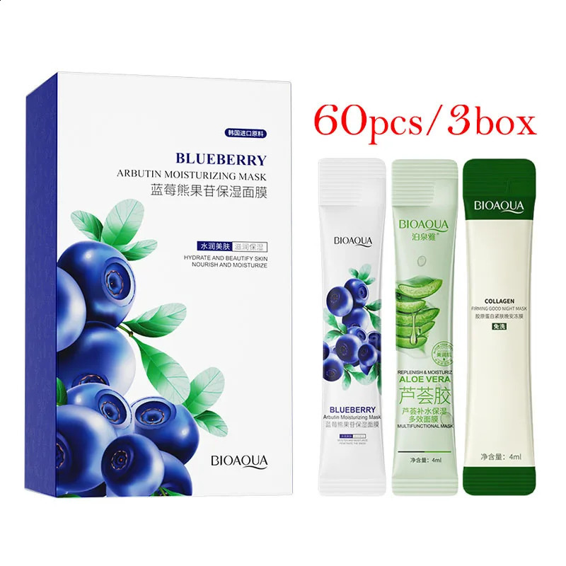 60pcs BIOAQUA Collagen Sleeping Facial Masks Face skincare Moisturizing Firming Face Mask Beauty Facial Skin Care Products 241223