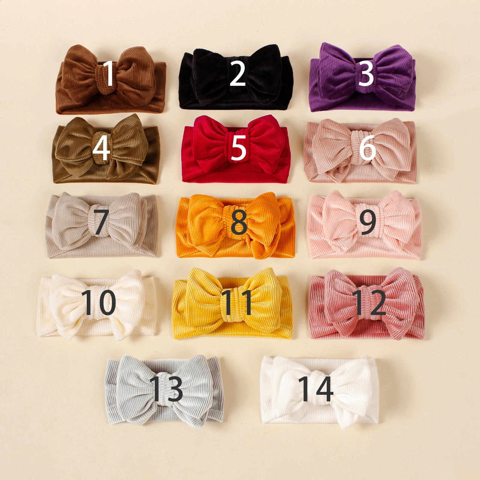 28pc/lot Big Double Layer Baby Headband Velvet Headwraps Kids Velvet Turban Ribbed Headbands Girls headbands Hair Accessories 241223