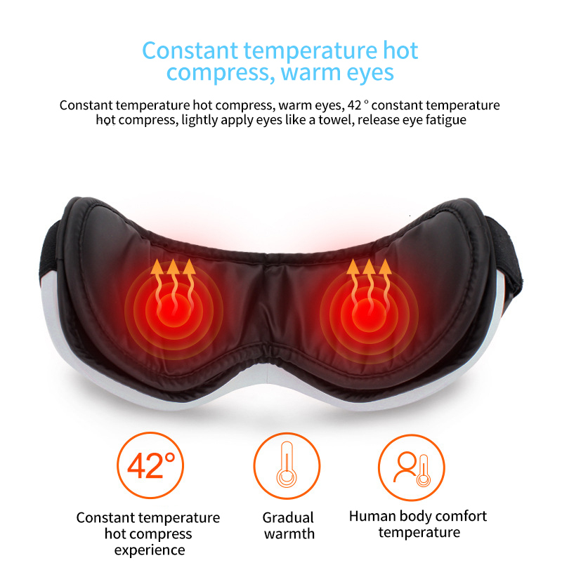 Smart Airbag Vibration Hot Compress Bluetooth Music Relieve Fatigue Massage Glasses Eye Care Massager