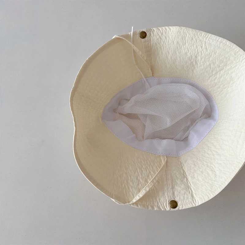 Caps Hats Korean Baby Mountain Hat Solid Color Childrens Quick Drying Fishermans Hat Summer Childrens Outdoor Sunshade Hat Cotton Pad H241223