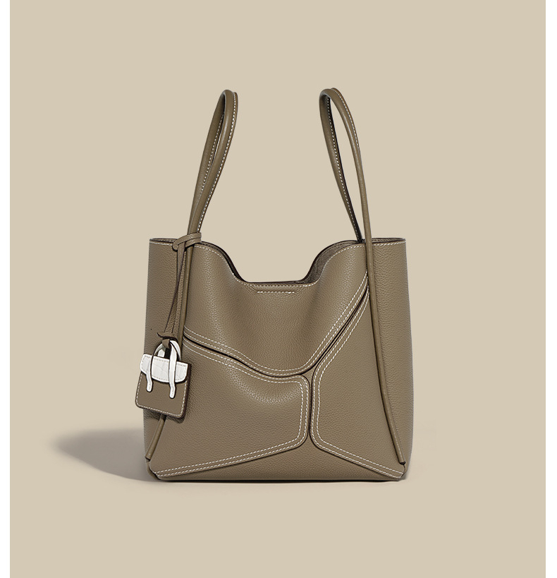 Cowhide Exact Replica Quiet Designer Brand Ladies Handbags Purse Tendance Women's Bags Bucket Hand Bag For Women Genuine Leather Casual
