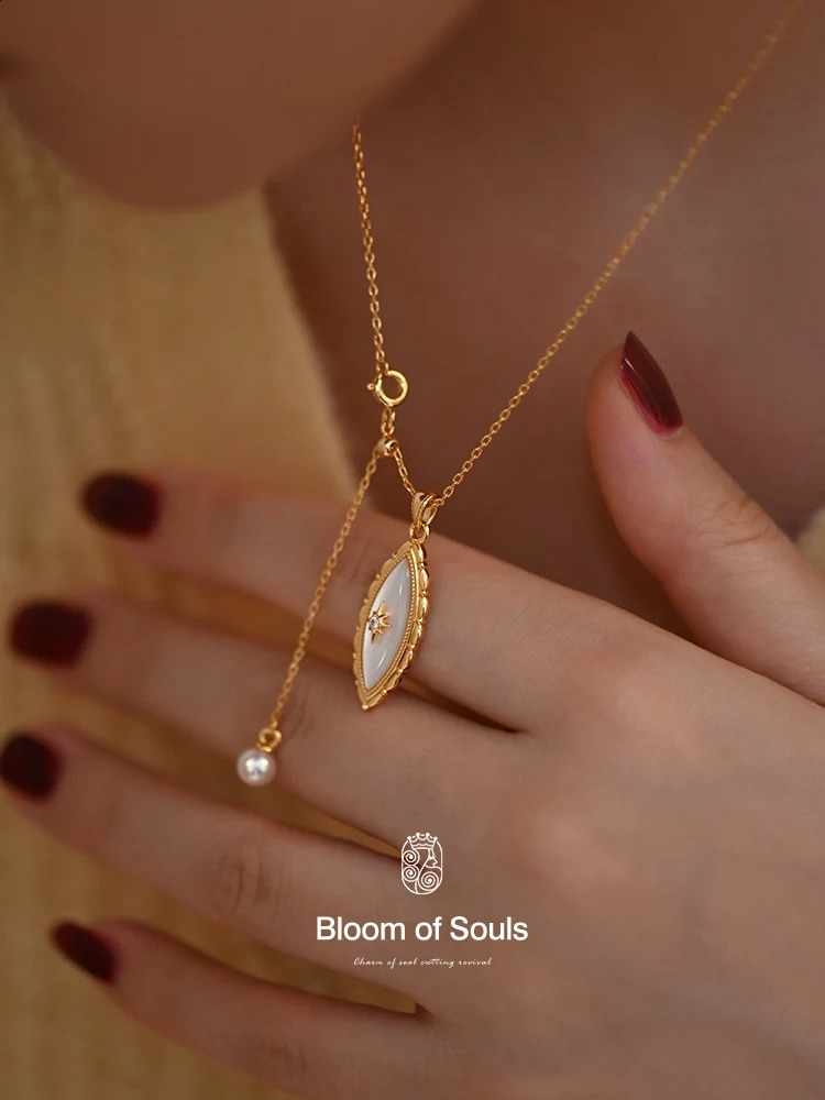 N Eye Of The Stars Original S925 Sterling Silver Natural Fritillary Pearl Necklace Exquisite Retro Pendant Female 241220