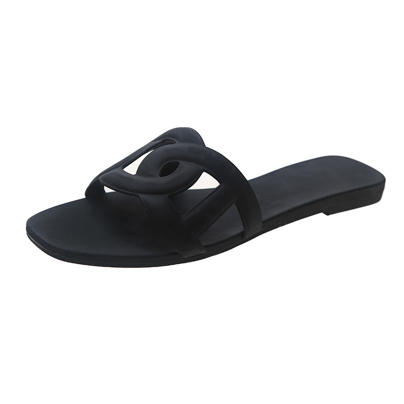 home slippers female summer net red pig nose jelly slippers outside the beach flat flip-flops manufacturers direct sales 2025 colorful shoes