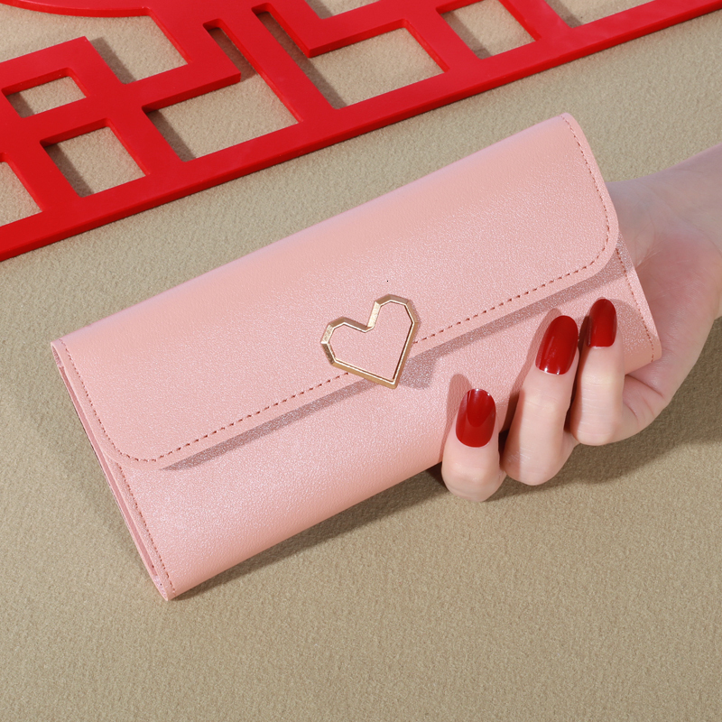 Minimalist Solid Color Long Wallet, Trifold Coin Purse, Clutch Credit Card Holder With Tassel Decor