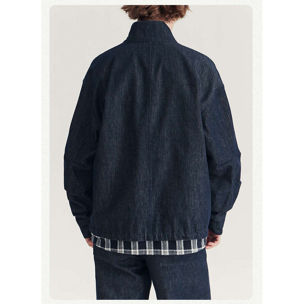 Men's Wear Autumn/Winter New Washed Denim for Men, Trendy, Rascal, Handsome, High End, Wide Pine Stand Collar Jacket
