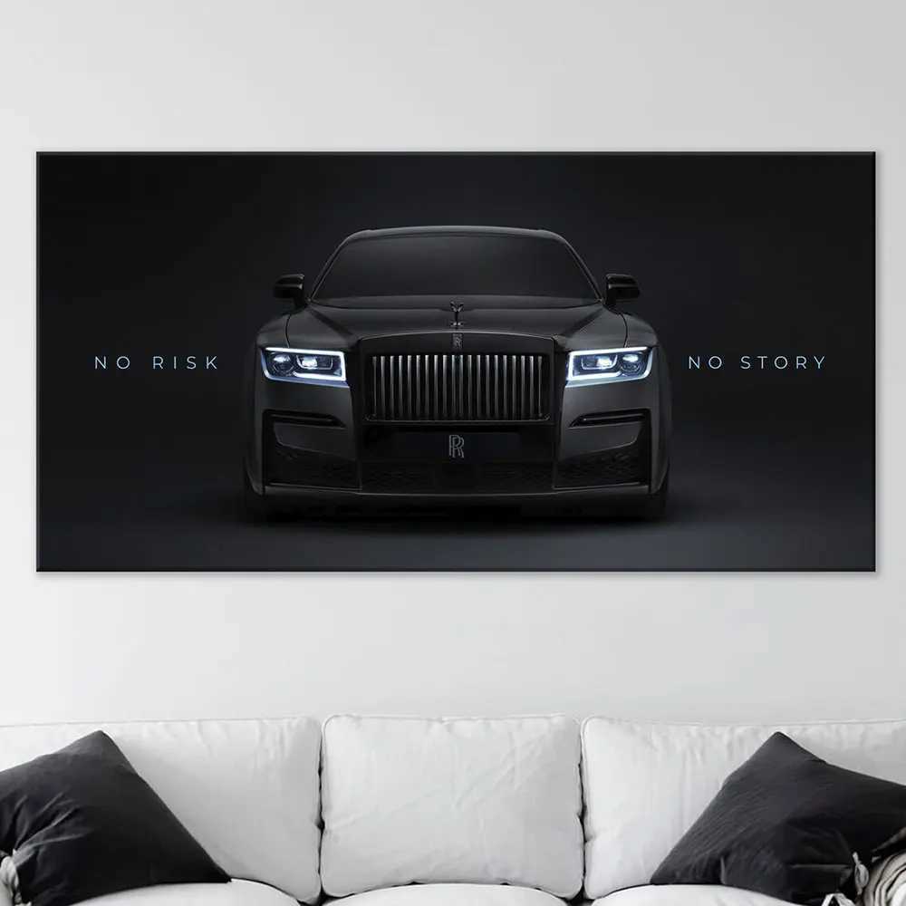 Black Car Canvas Painting Prints Picture Posters For Living Room Bedroom Wall Art Motivation Office Decoration Large Mural GiftC250121