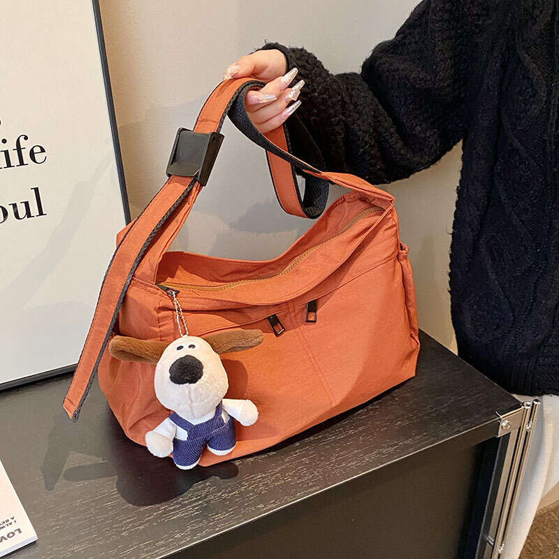 Oxford cloth large capacity women's lazy style, one shoulder diagonal cross bag, 2024 new fashionable and casual canvas trend