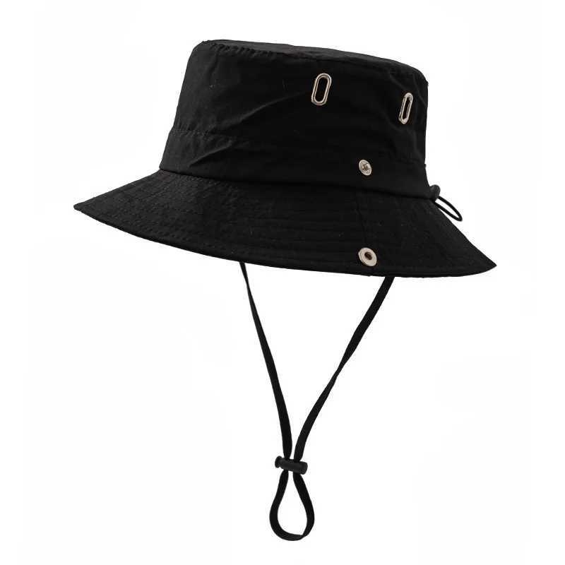 Caps Hats Japanese solid color childrens fisherman hat spring and summer adjustable childrens outdoor sun hat Korean boy and girl casual hat H241223