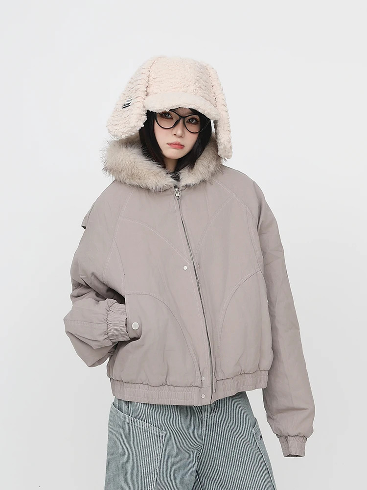 Hooded Parkas Women Winter Plus Veet Thicker Coats Warm American Retro Loose Casual Streetwear All-Match Comfortable Clothing