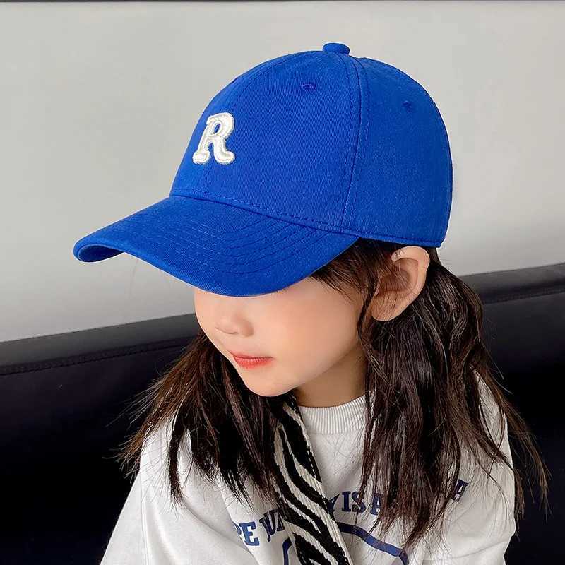 Caps Hats Childrens Baseball Hat Spring Festival Summer Solid Sunhat Embroidered Letter Boys and Girls Cotton Buckle Hat Childrens Hip Hop Fishing Hat