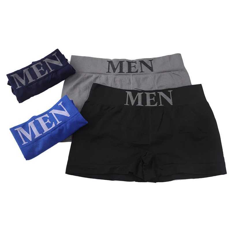 3 pieces/batch of mens underwear breathable mens boxer solid underwear comfortable mens brand shorts black and blue underwear W241223