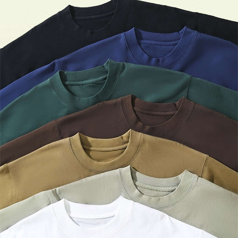 Men's Wear Loose Fitting Suit 330G Pure Cotton Double Yarn Short Sleeved T-Shirt Men, Loose Fit Plus Size, American Trendy Brand Casual Base Shir