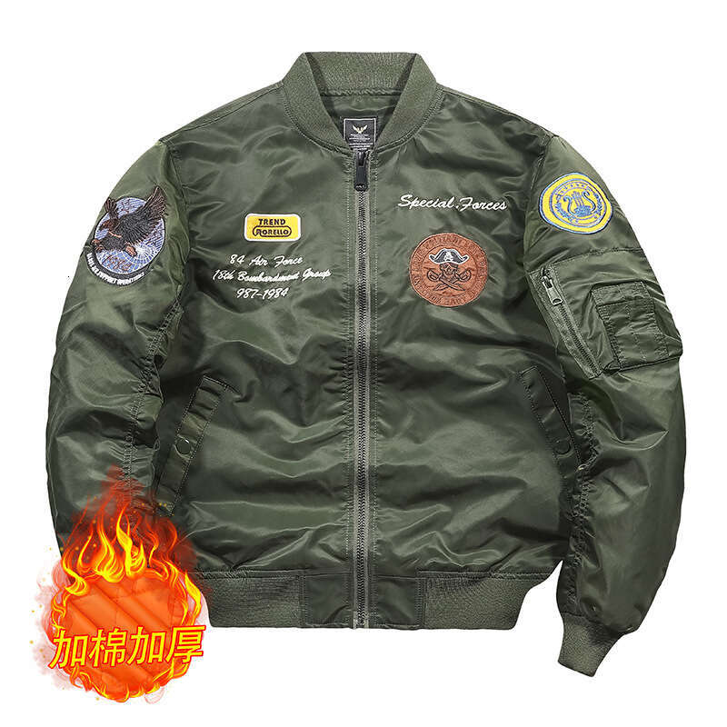 Tough Guy New Autumn and Winter Air Force MA1 Pilot Men's Embroidered Baseball uniform Oversized Jacket