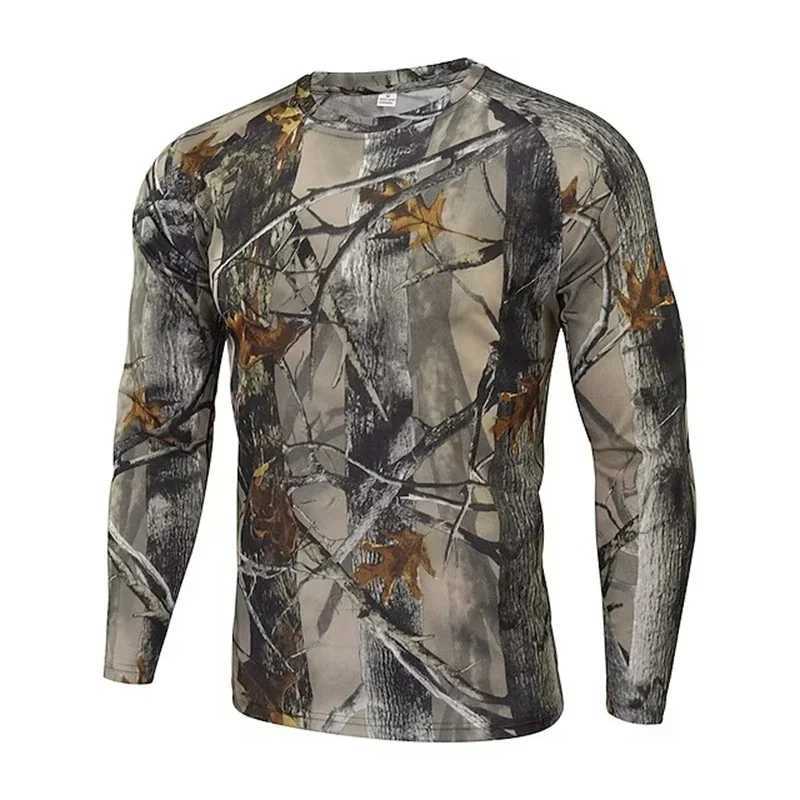 High Quality Camo hunting pattern mens T-shirt camouflage 3D printed T-shirt summer casual long sleeved loose T-shirt round neck top T241223