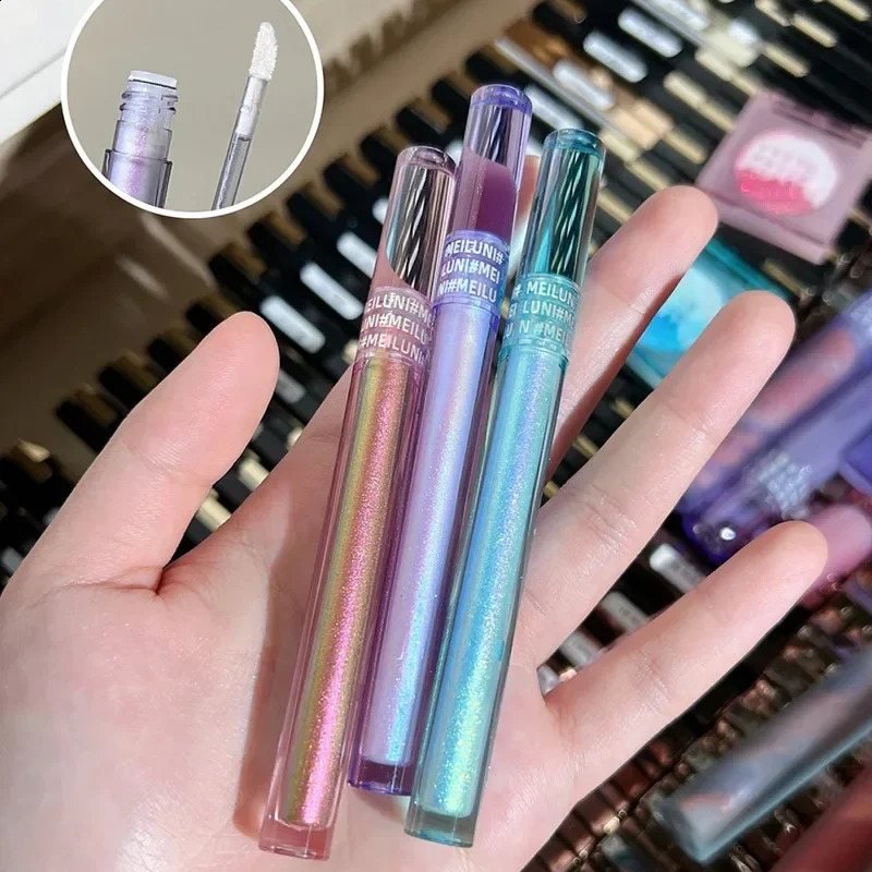 Glitter Highlighter Liquid Eye Shadow Multichrome Shimmer Eyeshadow Chameleon Eye Makeup High Gloss Pearl Shiny Eye Shadow 241223