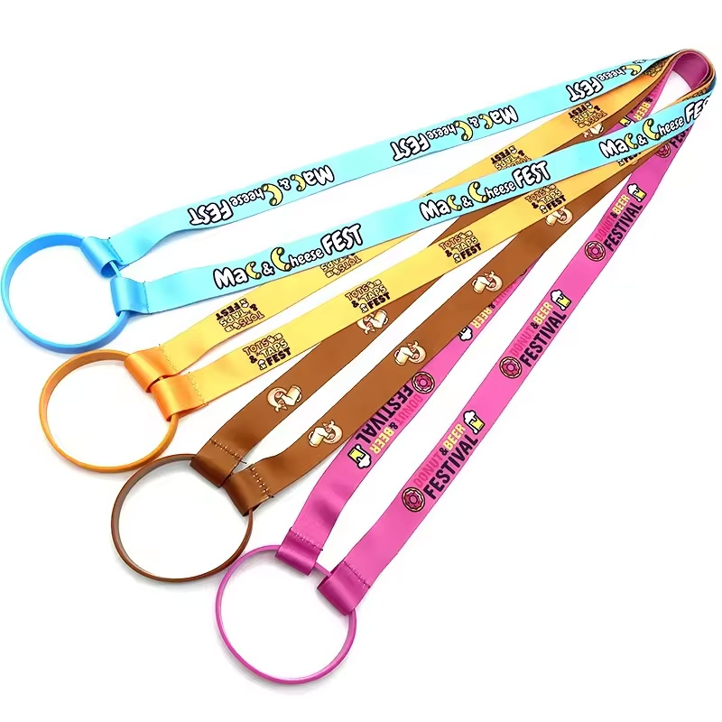 Fatory price Custom sublimation Printing Water Bottle Holder Neck Lanyard Strap for Cup Reusable Cup Holder Lanyard