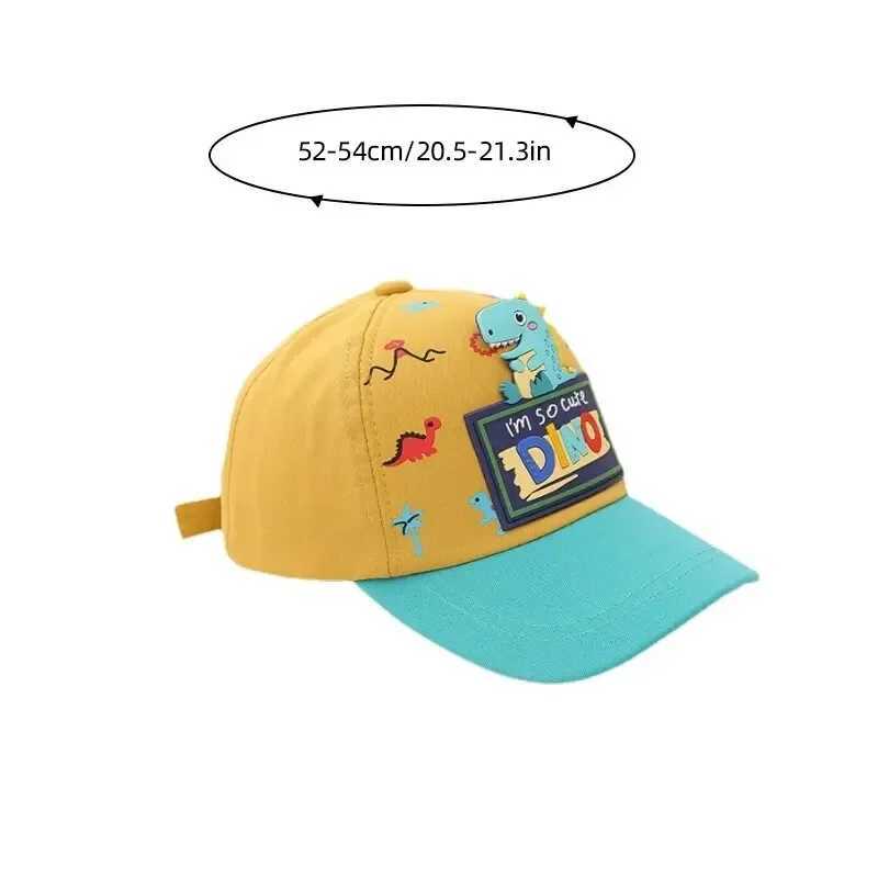 Caps Hats Cute cartoon dinosaur baby hat for boys and girls childrens baseball cap adjustable outdoor sun hat H241223