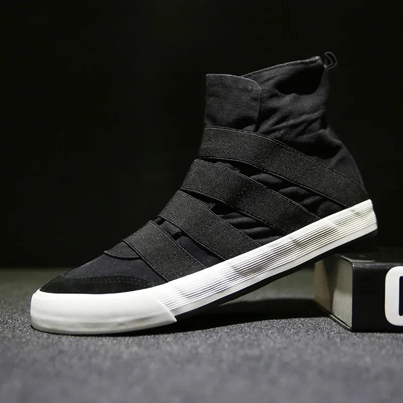 New 2025 High Top Men Flats Slip On Casual Male Canvas Shoes Plimsolls Espadrilles Man Trainers Atillas Hombre