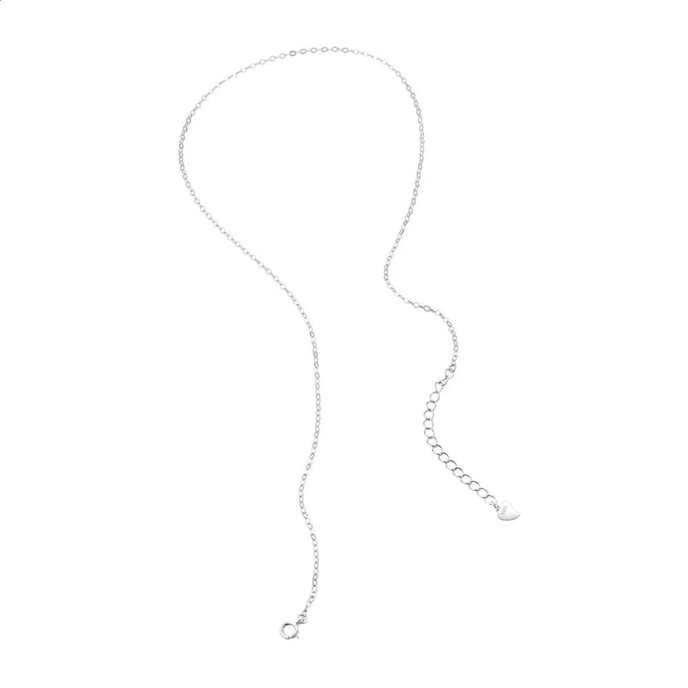 100% Real Silver 925 18 Inches For Women Silver Chain Adjustable O-Chain Necklace Fine Style with Pendant Two-tone Optional 241220