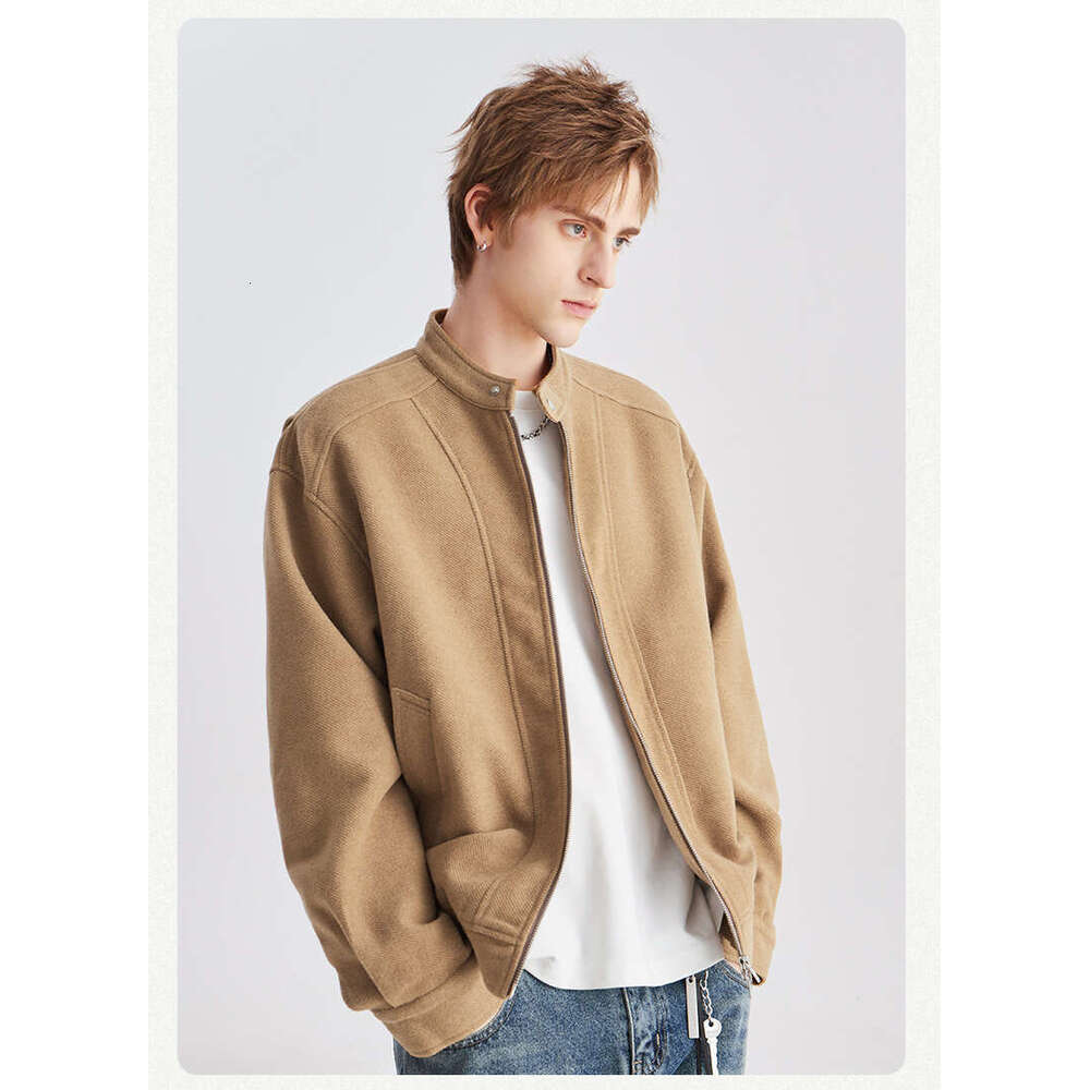 Wear | Men's Woolen Coat Autumn/Winter New Style High end Trendy Versatile Loose Zipper Casual Jacket