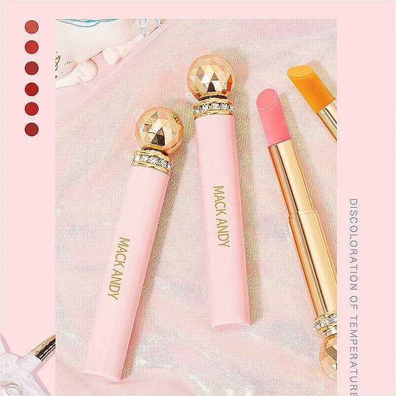 Lovely Peach Lip Balm Lipstick Crystal Temperature Color Change Lip Oil Non-stick Cup Lipgloss Moisture Lip MakeupXJ241223