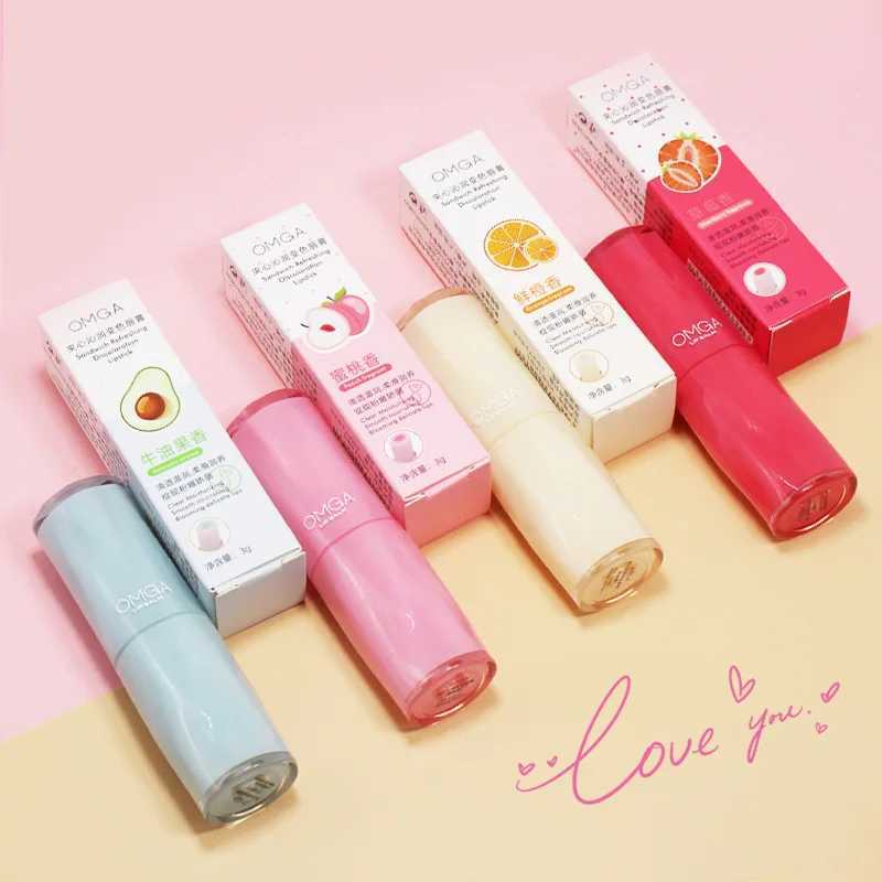 Strawberry sand lipstick moisturizing care color changing lipstick peach fruit flavor lipstick rich gloss background lipstickW241223