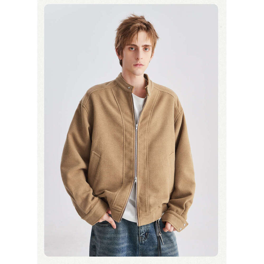 Wear | Men's Woolen Coat Autumn/Winter New Style High end Trendy Versatile Loose Zipper Casual Jacket