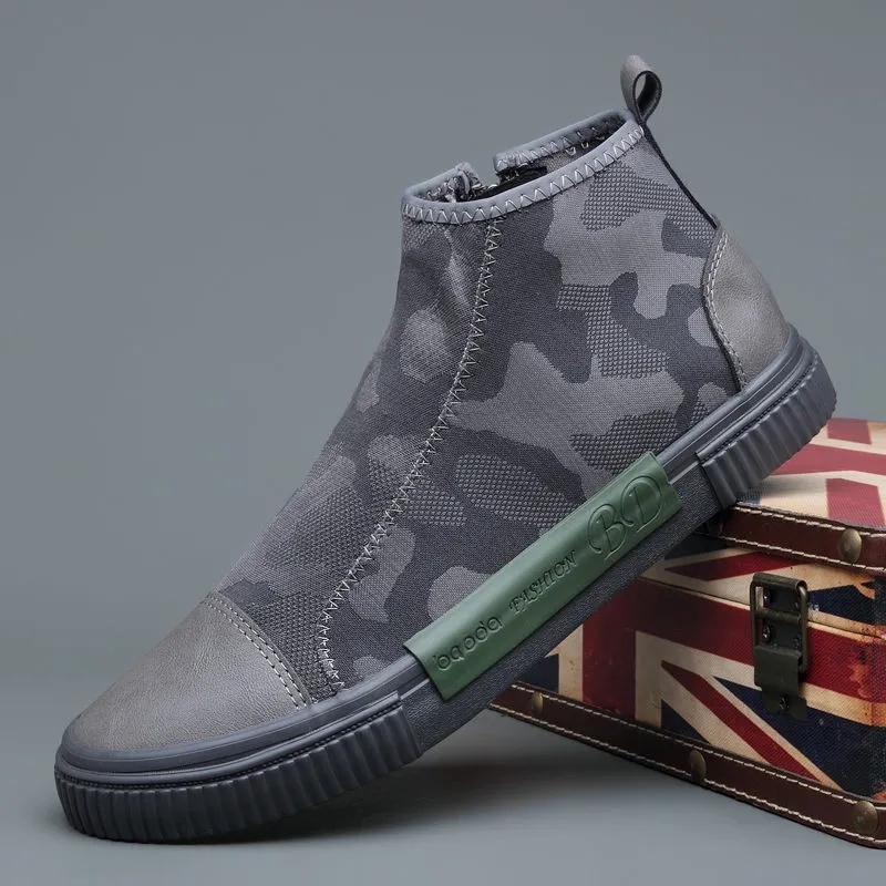 2025 New Men's Winter Fur Ankle Boots Men's Flat Shoes Casual Sports Shoes Men's High Top Sports Shoes Warm Boots