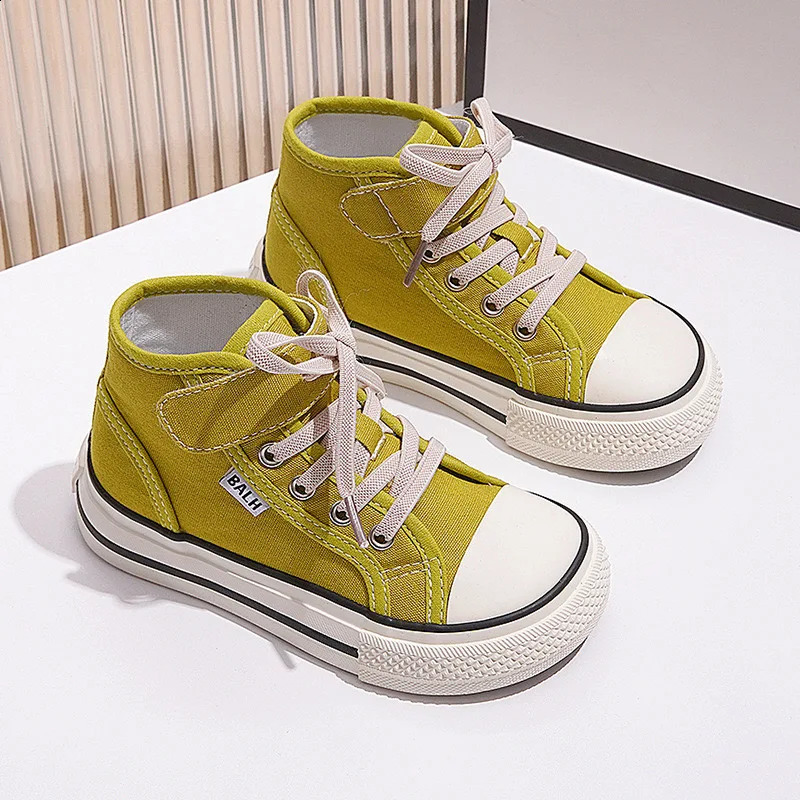 Spring Autumn Boy Shoes Toddler Girl Sneakers Kids Jelly Color Canvas Shoes Children Casual Lace Up Classic FlatsShoes 241223