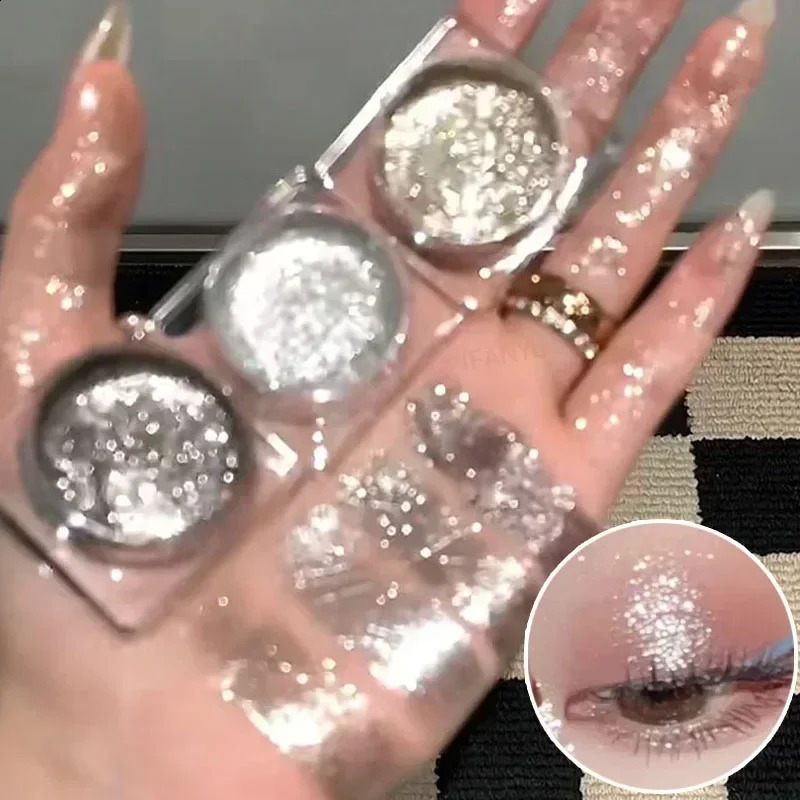 Liquid Gel Eyeshadow Pearl Glitter Body Highlighter Monochrome Diamond Shimmer Silkworm Brighten Highgloss Sequins Quick Drying 241223