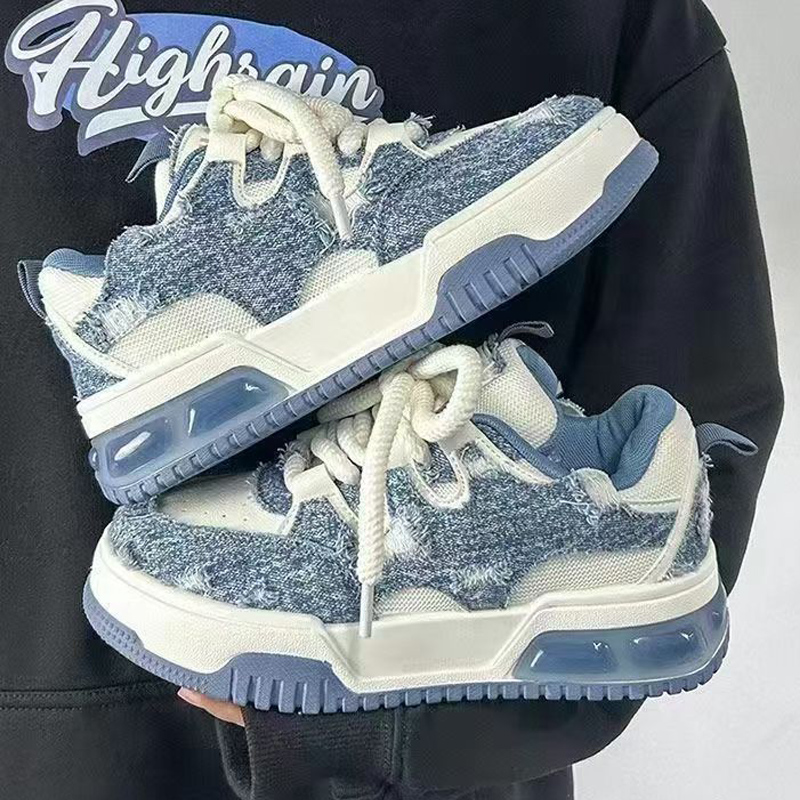 2025 autumn new sports and leisure blue thick soled student small white shoes for women hundred board shoes fashion casual