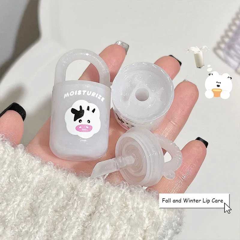 Clear Lip Jelly Cute Bucket Lip Balm Moisturizing Glass Lip Glaze NoSticky Sexy Gloss Oil Korean Fashion Makeups Lips Care CreamXJ241223
