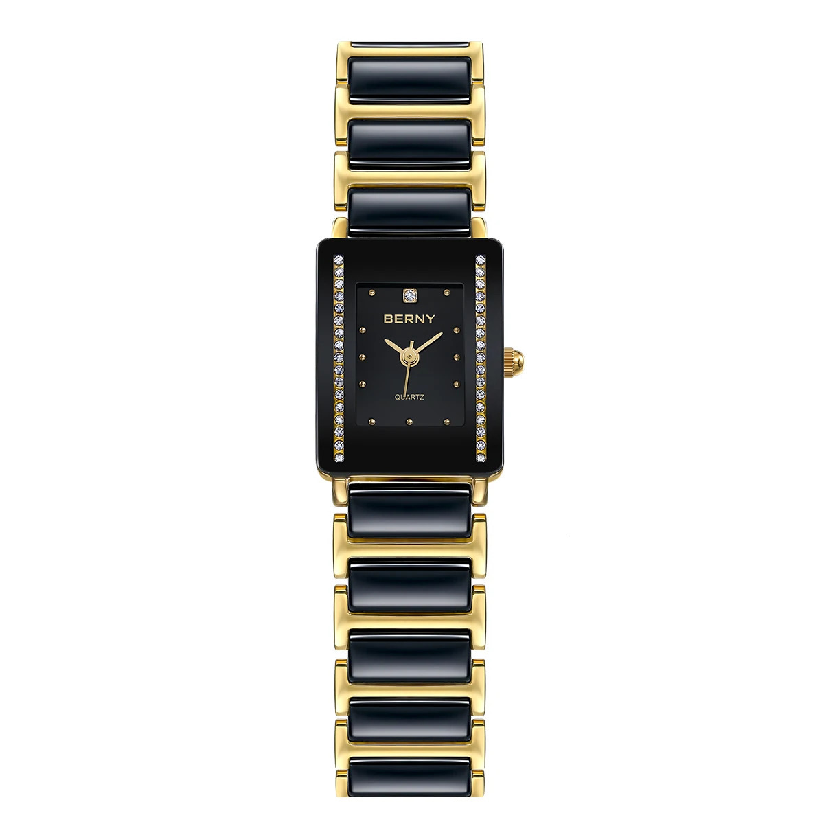 BERNY Ceramics Quartz Women Watch Fashion Rectangle MenWomen Wristwatch Bracelet Luxury Diamon Gold Couple Watches Gift 241220
